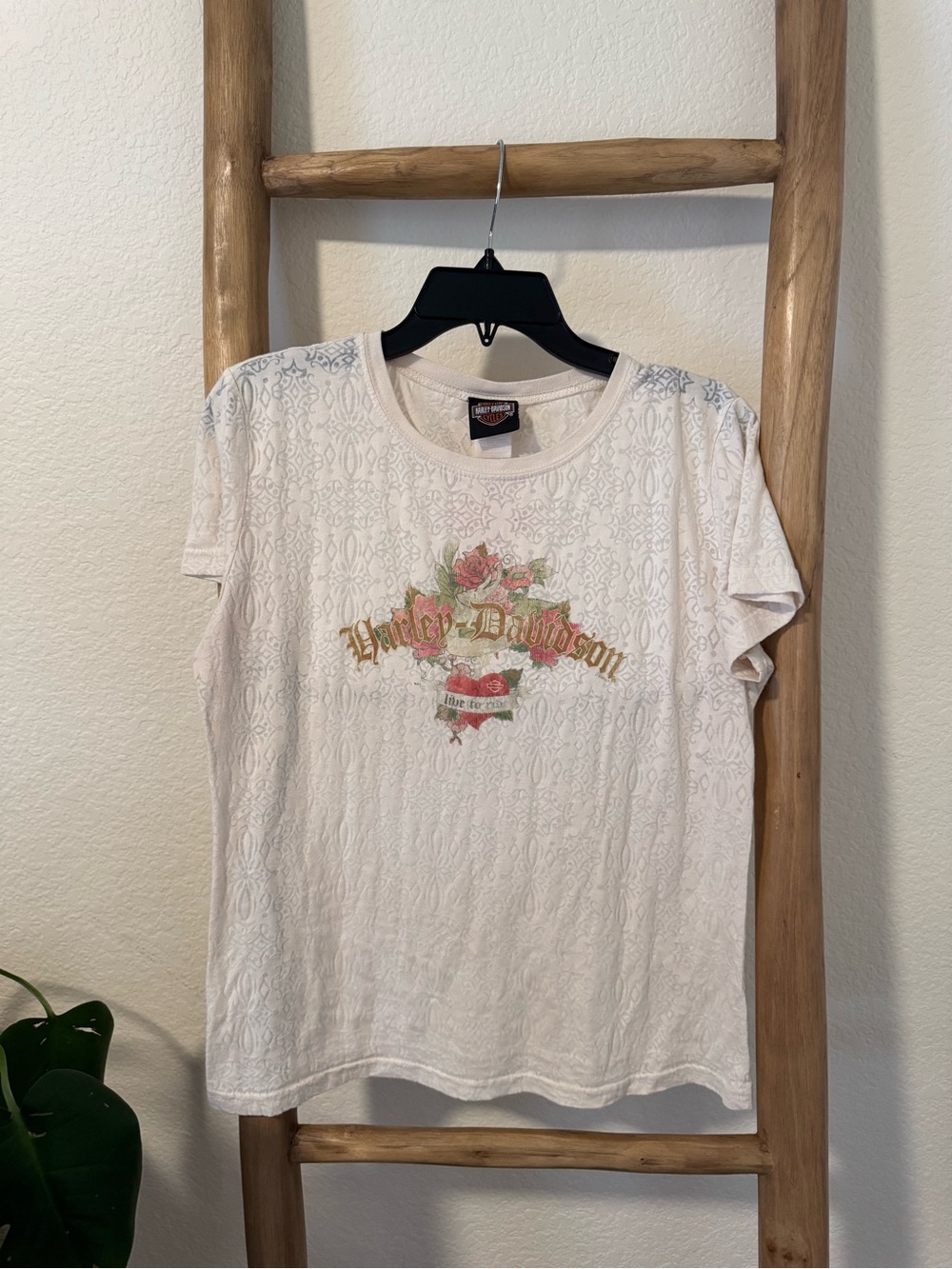 Harley-Davidson White Tee with Floral Logo